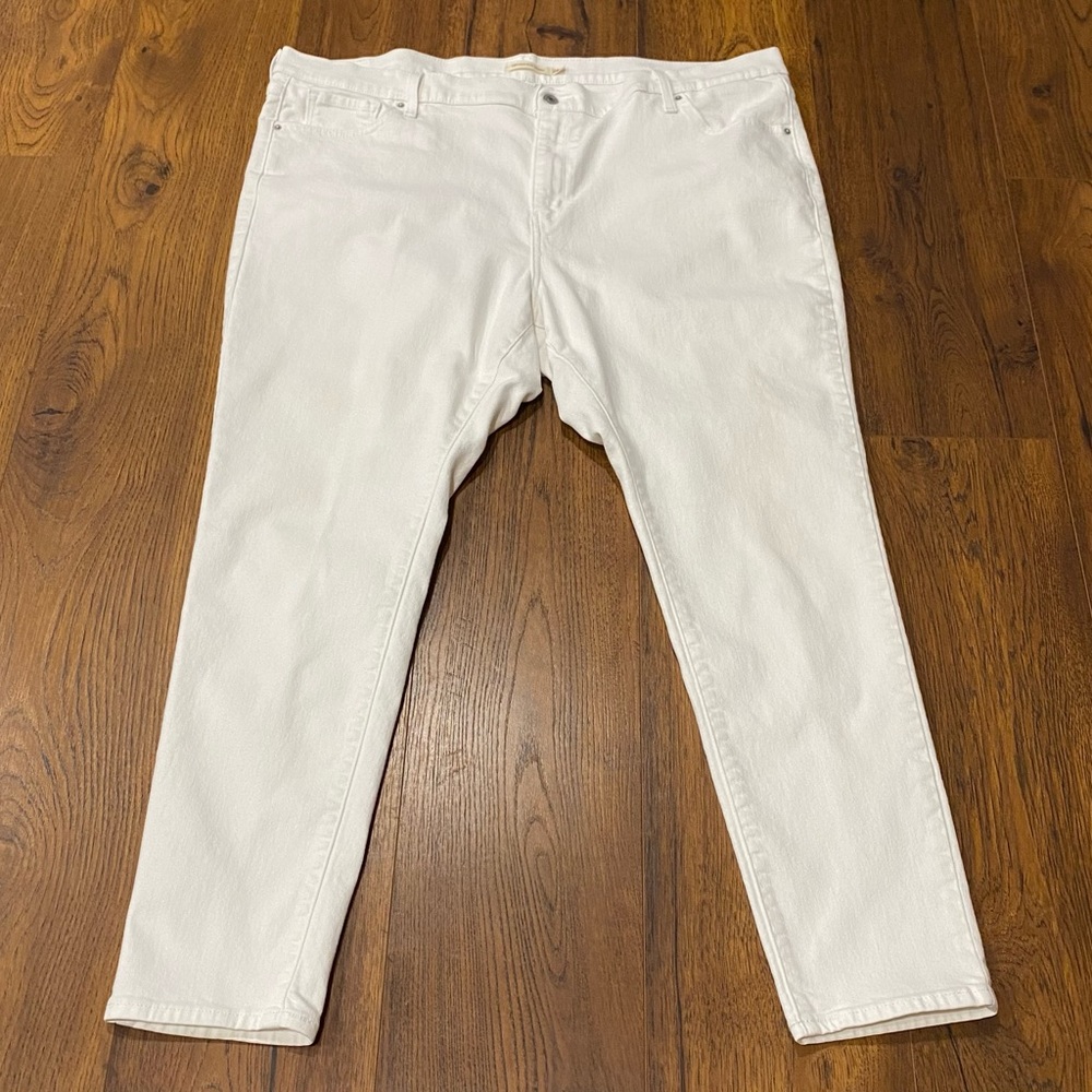 Levi's Women’s 721 Crisp White High Rise Skinny Jeans Size 24W - Picture 5 of 15